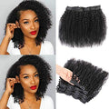 10 Inch Kinky Curly Clip-In Hair Extensions for Black Women - Virgin Human Hair