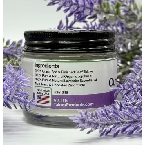 Outdoor Tallow Cream: Lavender | 100% Grass-Fed & Finished Beef Tallow Moisturizer with Organic Jojoba Oil | Deeply Nourishing | All-Natural Skin Cream for Outdoor & Dry Skin (2oz)