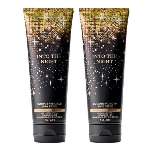 Bath & Body Works Body Cream 8 oz Pack of 2 - Into the Night Scent, Moisturizing, Vegan & Paraben-Free