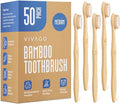 VIVAGO Bamboo Toothbrushes - Medium Bristles, 50 Count Pack for Adults