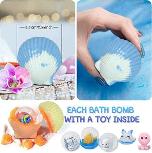 Blue Kids Bath Bombs with Surprise Marine Animals - 20 Pack, 1 Ounce Each, Gift Set