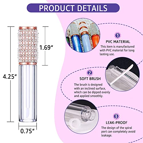 72pcs Lip Gloss Tubes with Wands - 5ml Empty Cosmetic Containers for DIY Lip Makeup