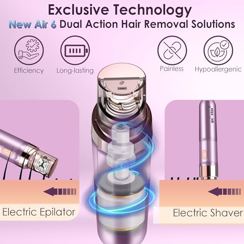 Electric Beauty Epilator+Facial Hair Remover for Women, Hair Removal Device Gift Set, Portable Epilation System, Painless Shaver for Body Face Chin Lip