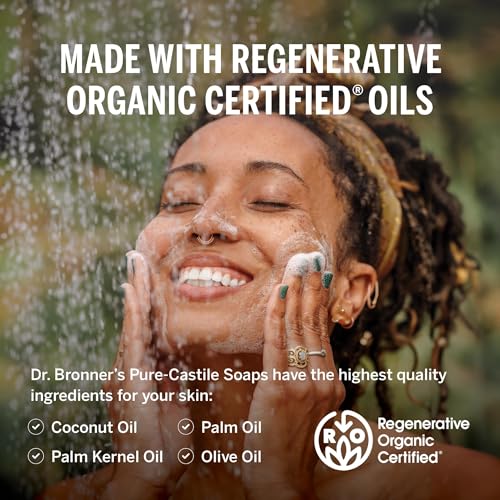 Organic Castile Soap with Sandalwood & Jasmine Oil - 128 Fl Oz, Concentrated & Moisturizing