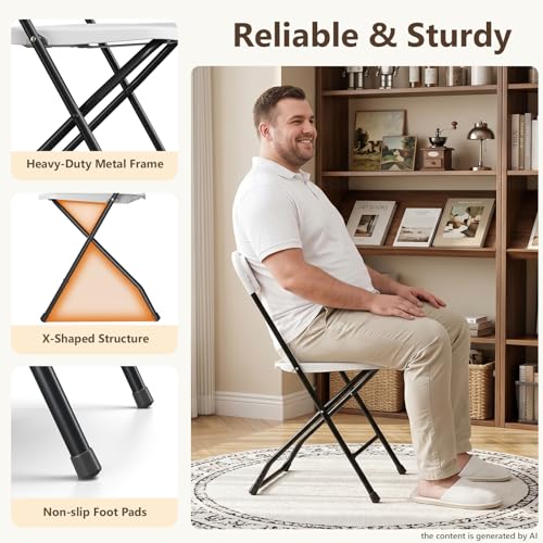 White Folding Table Set with 2 Chairs - Portable Heavy Duty Outdoor Picnic