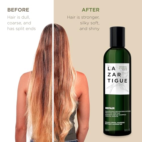Lazartigue Intensive Repair Shampoo 8.4 Fl Oz - Hydrating & Damage Repair for Dry Hair