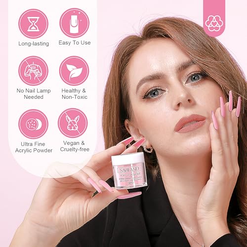 SAVILAND Acrylic Nail Kit for Beginners with 3 Colors - Model 03-Acrylic Nail Set