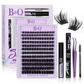 B&Q Manga Lash Clusters Kit SalonSpike 01 10-18mm Mixed Fluffy Eyelash Clusters 156pcs Easily Achieve Salon-quality Lash Extension Results Perfect for Beginners to DIY at Home(KIT-SalonSpike 01)