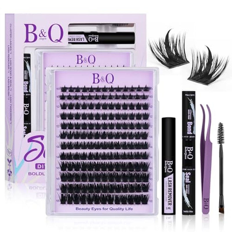 B&Q Manga Lash Clusters Kit SalonSpike 01 10-18mm Mixed Fluffy Eyelash Clusters 156pcs Easily Achieve Salon-quality Lash Extension Results Perfect for Beginners to DIY at Home(KIT-SalonSpike 01)