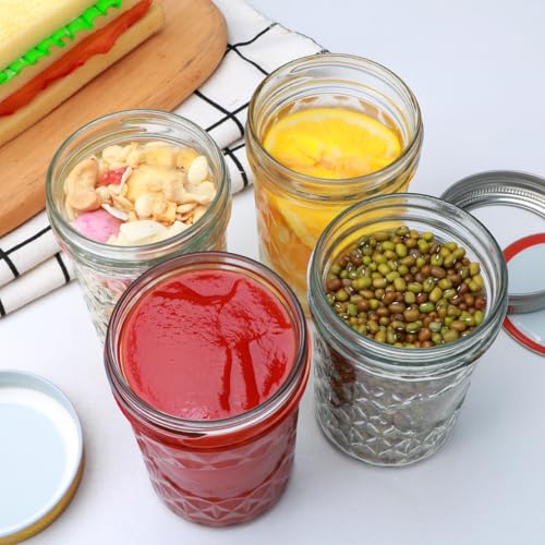 8oz Mason Jars with Lids 16-Pack | Canning, Jelly & Food Storage