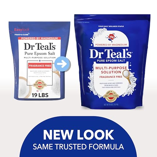 Dr Teal's 19 lb Pure Epsom Salt Multipurpose Bath & Foot Soak, Fragrance Free
