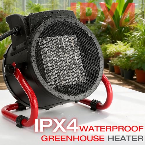 Greenhouse Heater with Digital Thermostat 1500W - Red Variation