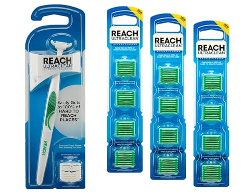 Reach Ultraclean Access Flosser Starter Kit with 28 Mint Refills - 1 Foot