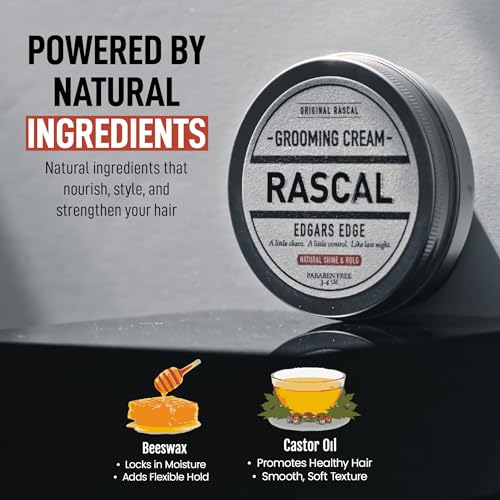Men's Grooming Cream with Medium Hold & Natural Shine - Hair Styling & Conditioning