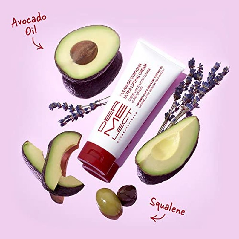 Dermelect Cleavage Contour Ultra Lifting Cream for D?collet? Anti Aging Cream with Squalene Jojoba Avocado Oil CoQ10 Hydrating Smoothing for Wrinkles Crepey Skin Sagging Bust Loss of Elasticity 4 oz