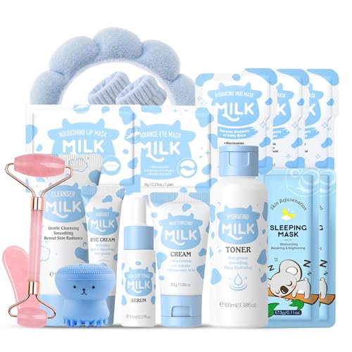 EONFAVE Milk Skin Care Set for Kids & Teens - Hydrating Skincare Gift for Girls 8-12