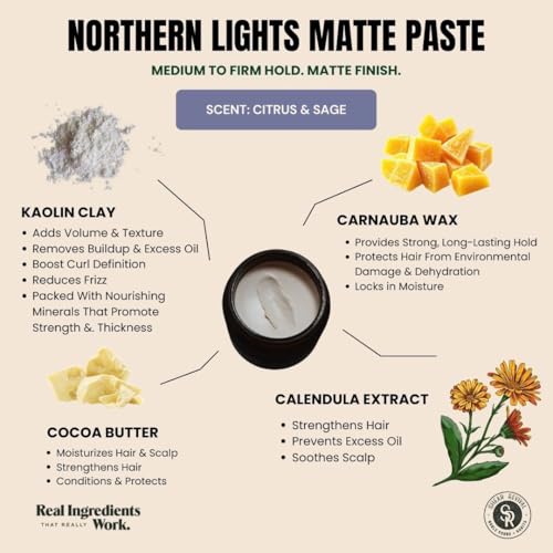 Shear Revival Northern Lights Matte Hair Paste - Firm Hold, Texturizing Styling Product, 3.4 oz