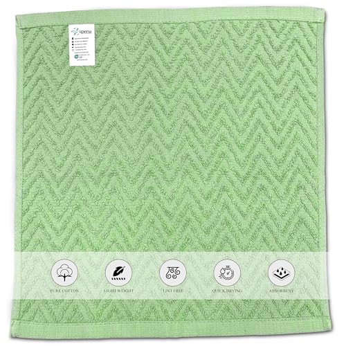 ZUPERIA 24 Pack Multicolor Zigzag Washcloths - 12x12 Inches Soft & Absorbent for Face, Gym, Spa & Home Use