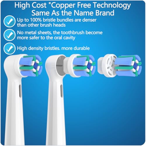 White 8 Pack Replacement Toothbrush Heads Compatible with Oral B iO Series - Covers Included