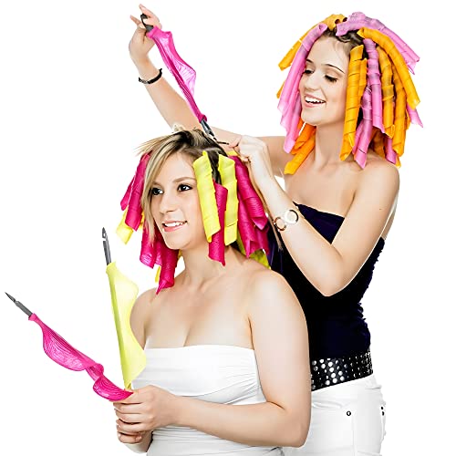 50 Pcs Heatless Spiral Hair Curlers Set - No Heat Long Hair Styling Tools