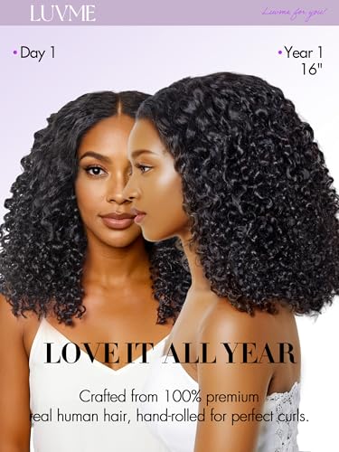 LUVME Burmese Curly Human Hair Bundles 20 Inch Virgin Natural Black Hair Extension