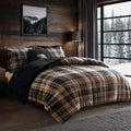 Woolrich King Reversible Plush Sherpa Comforter Set Brown & Black 4PC