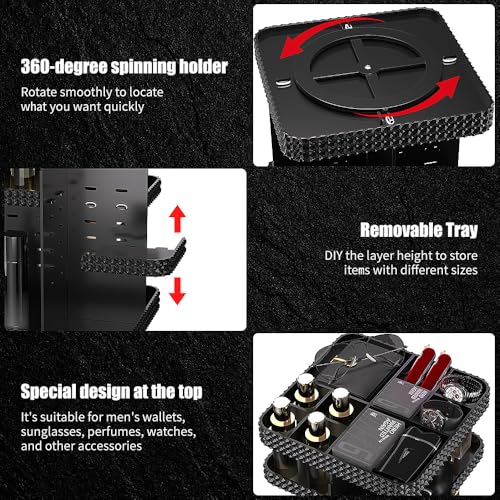 Famitree 360° Rotating Large Capacity Makeup Organizer - Black