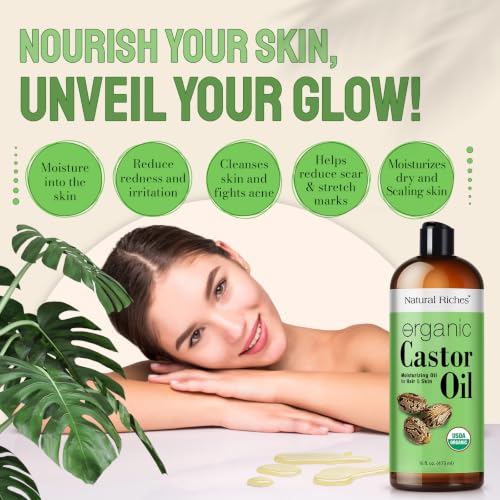 Castor Oil 32 Fl Oz - Organic Cold Pressed Moisturizer for Skin & Hair Growth - Variation of THIS Listing