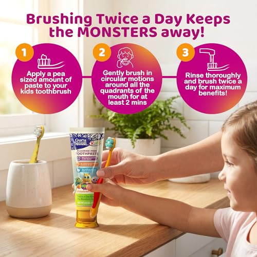 Kids Fluoride-Free Strawberry Mango Toothpaste with Hydroxyapatite & Xylitol - Pack of 6, 4.2 oz