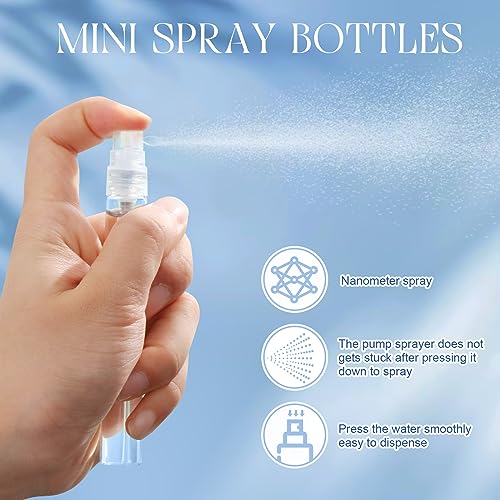 Mini Glass Spray Bottles 5ml & 10ml - 200 Pack Travel Perfume Atomizers Clear Cap