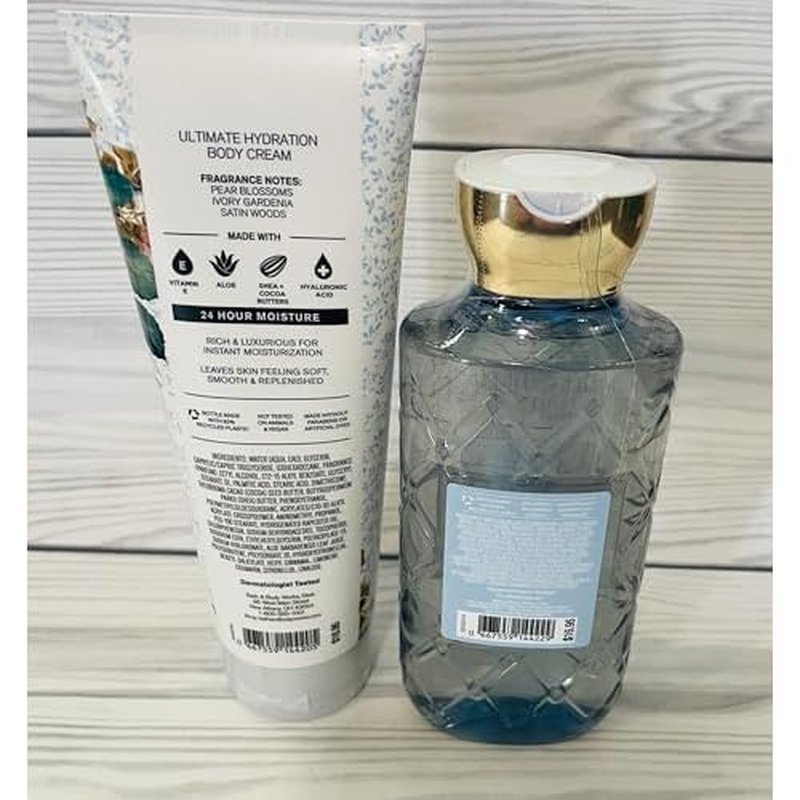 Bath & Body Works Dressed in White Ultimate Hydration Body Cream and Body Gel Wash 2 Piece Set