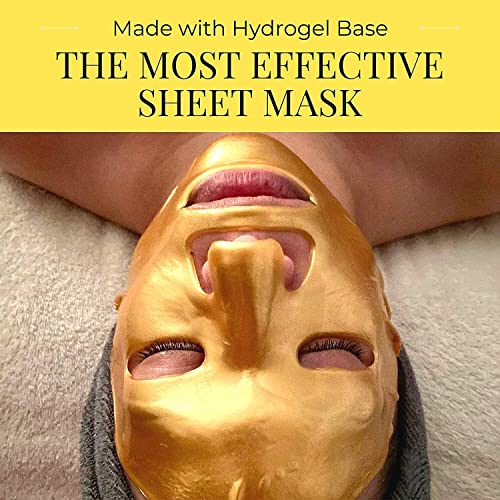 Hydrogel Facial Masks with 24K Gold Collagen Vitamin C - Anti-Aging Skin Care