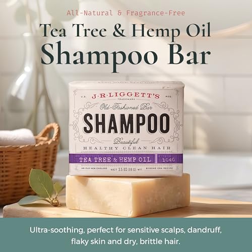 All-Natural Tea Tree Shampoo Bar 3-Pack for Healthy Hair & Scalp - Supports Strong, Nourished, and Shiny Hair