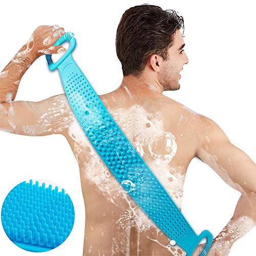 Silicone Back Scrubber,Bath Body Brush for Shower,Easy to Clean Washer Exfoliating More Hygienic (Grey)