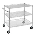 Finnhomy Chrome 3-Tier Heavy Duty Utility Cart 36"L x 24"W x 35.4"H, NSF