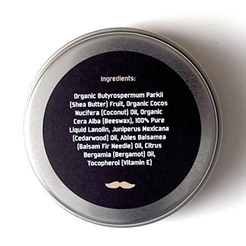 Beard Balm for Men - Organic Beard Butter with Shea & Essential Oils - Light Hold, 2 OZ