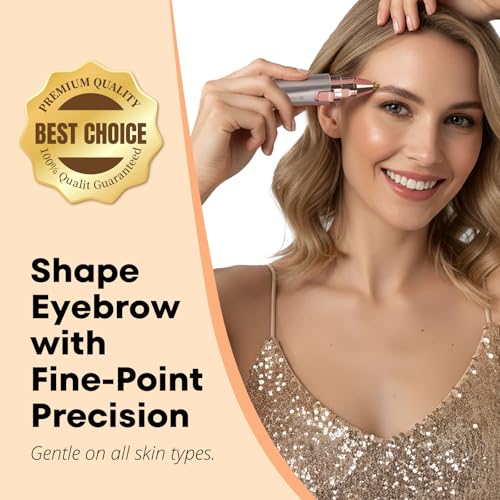 VG VOGCREST Rose Gold 2-in-1 Facial & Eyebrow Trimmer with LED Light