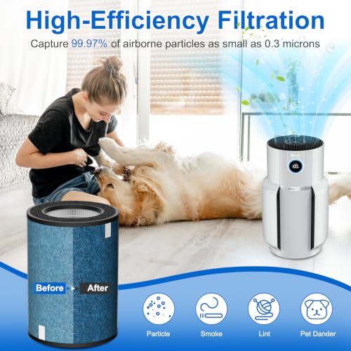 2 Pack HEPA Air Filter for Shark Air Purifier MAX HP200/300 Series - Blue Variation