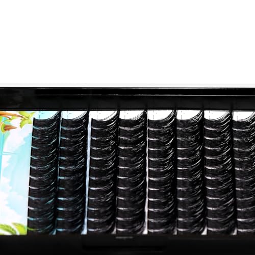 Large Pack 8-20mm to Choose D Curl Cluster Eyelash Extensions D Curl Wide Stem Individual False Eyelashes Dramatic Volume Eye Lashes Set Home DIY Lashes (10mm)