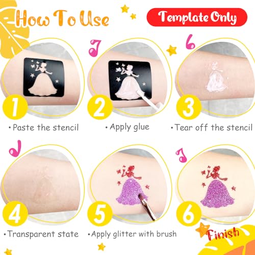 Body Glue for Glitter Tattoos, Eleanore's Diary 10ml*2 Art Glitter Glue, Odourless & Non Toxic, Suit for Skin Chunky Makeup, Beach Parties, Music Festival, Carnival, Cosplay, Summer Holiday, Gemstones