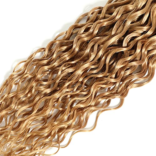 Honey Blonde Water Wave Hair Bundles - #27-W, 12-16 Inch, 3 Pack, Unprocessed Brazilian Virgin Remy Human Hair