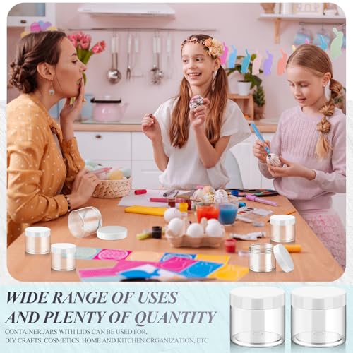 SATINIOR 36 Pack 10 oz White Plastic Jars with Lids, Airtight Reusable Cosmetic Containers