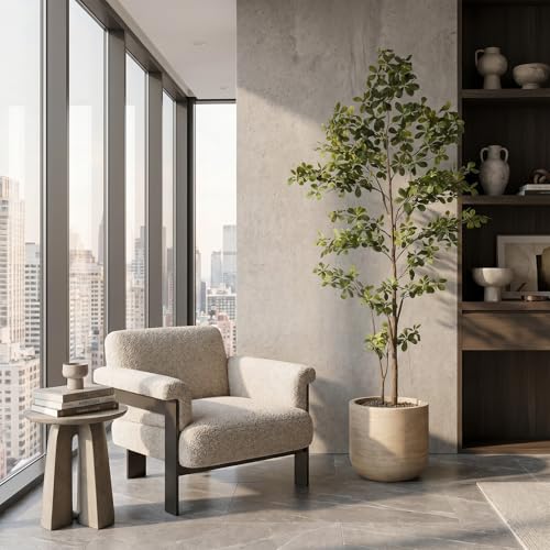 7ft Artificial Olive Tree with Realistic Trunk & Lifelike Leaves - Indoor Decor