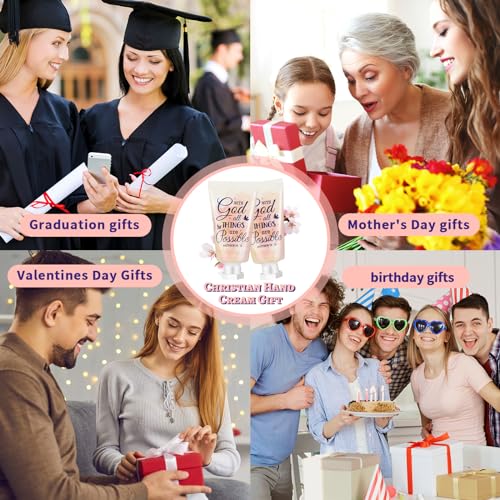 50 Pack Christian Hand Lotion Bulk Gifts for Women Mother's Day Gifts Bible Mini Travel Hand Lotion for Women Church Appreciation(Cute)