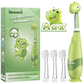 Toddler Sonic Electric Toothbrush for Ages 1-3 with 4 Brush Heads - Dino Cover & LED Timer