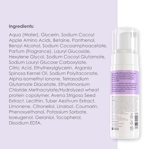 White Hot Infinity Hair Mousse 150ml - Weightless, Anti-Frizz, Volumizing Styling Foam