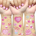 Valentine's Day Temporary Tattoos 68 Styles V-Day Hot Pink Foil Tattoos Galentines Day Decoration Be Mine Party Favor Valentines Candy Heart Supplies Classroom Exchange Prizes