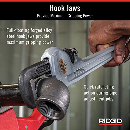 18-Inch Aluminum Pipe Wrench - Lightweight Heavy-Duty Plumbing Tool