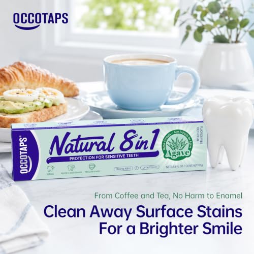 Occotaps Natural Agave Fluoride-Free Toothpaste for Sensitive Teeth 3 Pack 3.53 fl oz