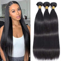 12 Inch Brazilian Straight Human Hair Bundles - Unprocessed Remy Hair, 3-Pack